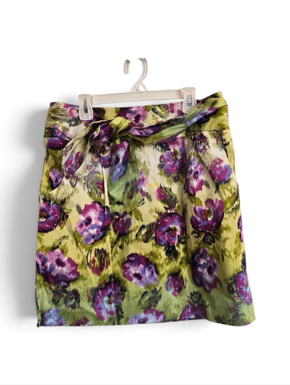 NWT! Adrienne Vittadini Green Mulitcolor Floral Print Skirt 4